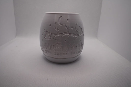 LED-Windlicht „Weihnachtszauber“ – mit filigraner Winterlandschaft