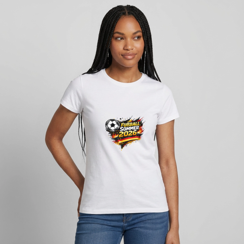 „Fußball Sommer“ Frauen T-Shirt - Weiß