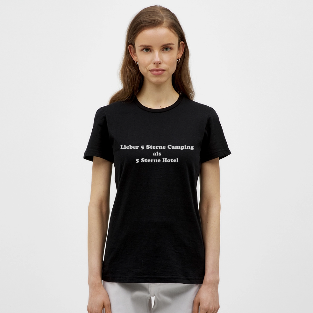 5 Sterne Camping Frauen T-Shirt - Schwarz