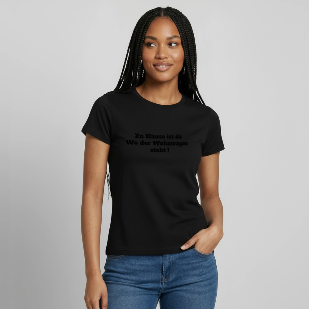 Zu Hause / Wohnwagen Frauen T-Shirt - Schwarz