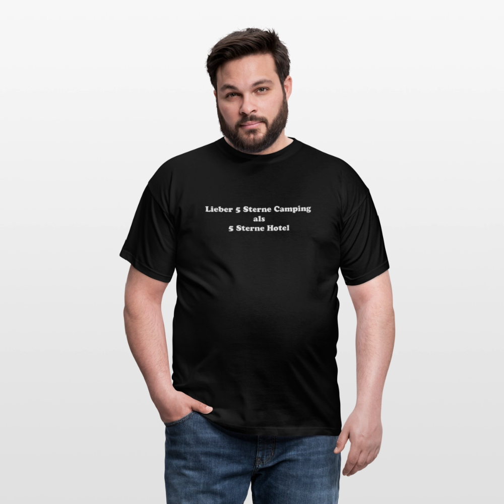 5 Sterne Camping Männer T-Shirt - Schwarz