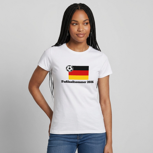 „Fußballsommer“ Frauen T-Shirt - Weiß