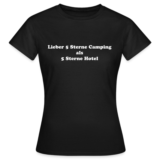 5 Sterne Camping Frauen T-Shirt - Schwarz