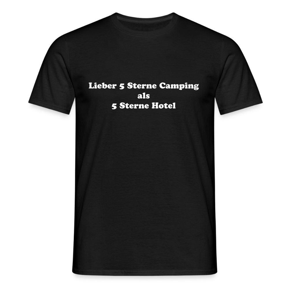 5 Sterne Camping Männer T-Shirt - Schwarz