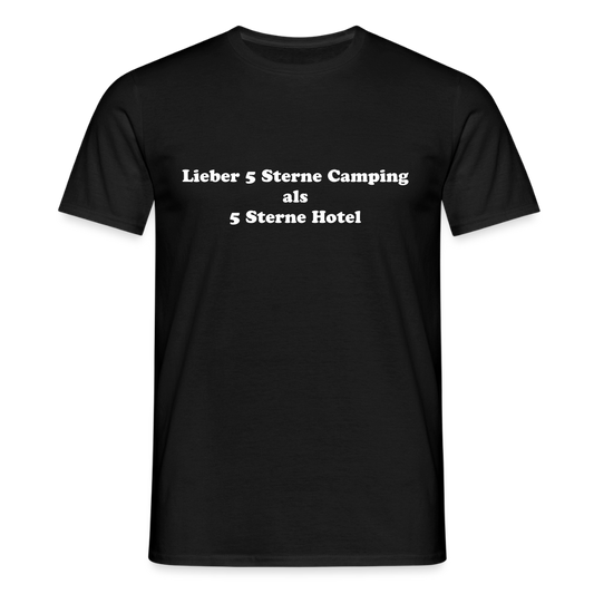 5 Sterne Camping Männer T-Shirt - Schwarz