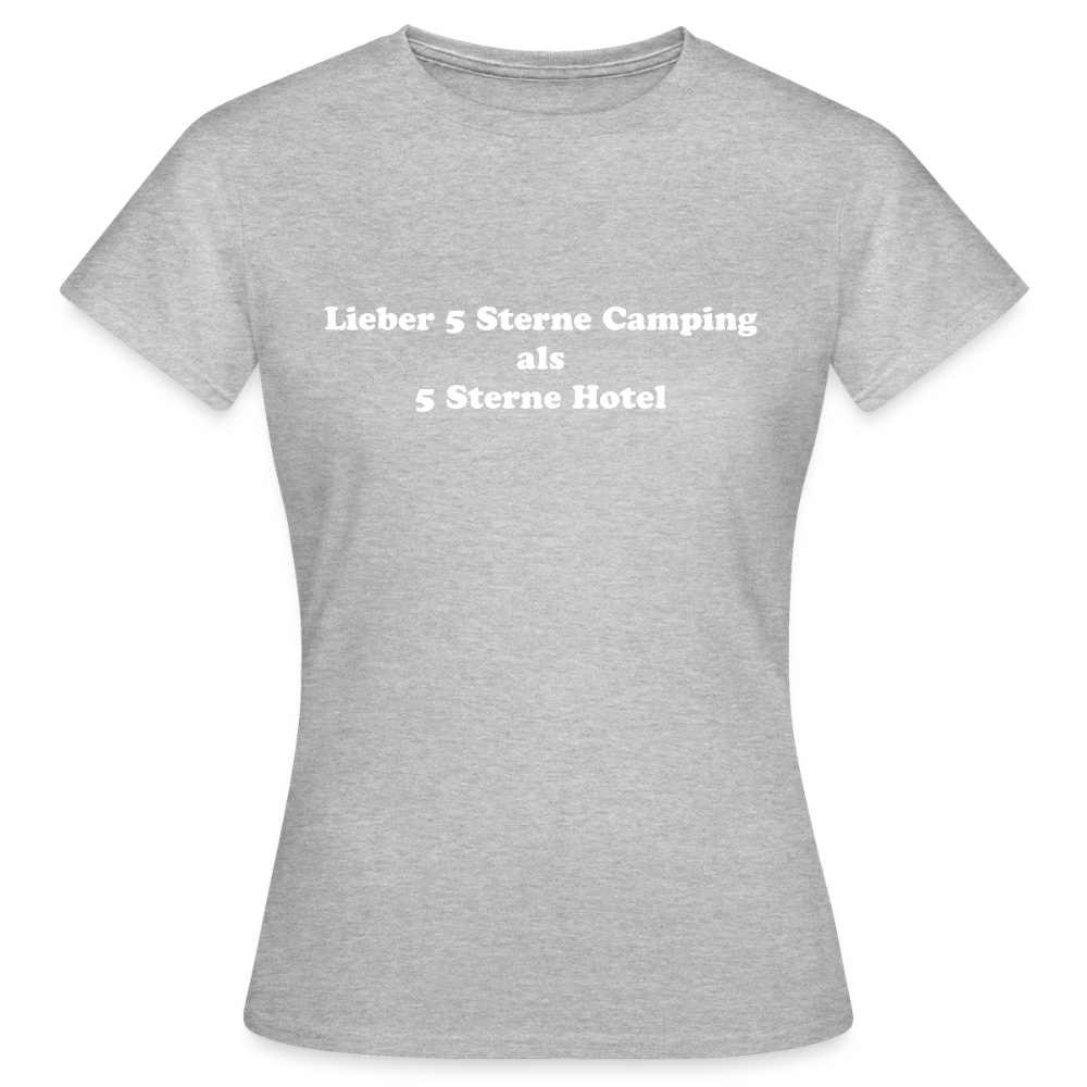 5 Sterne Camping Frauen T-Shirt - Grau meliert