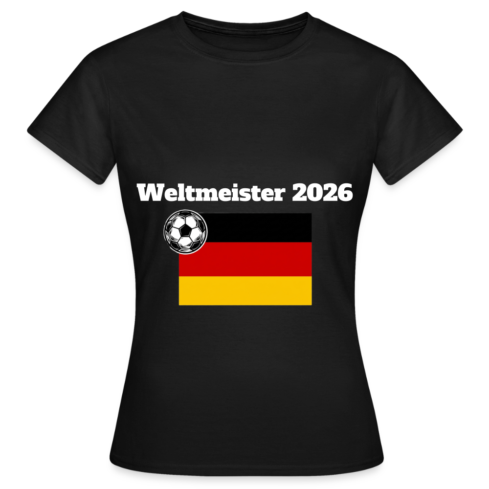 „Weltmeister“ Frauen T-Shirt - Schwarz