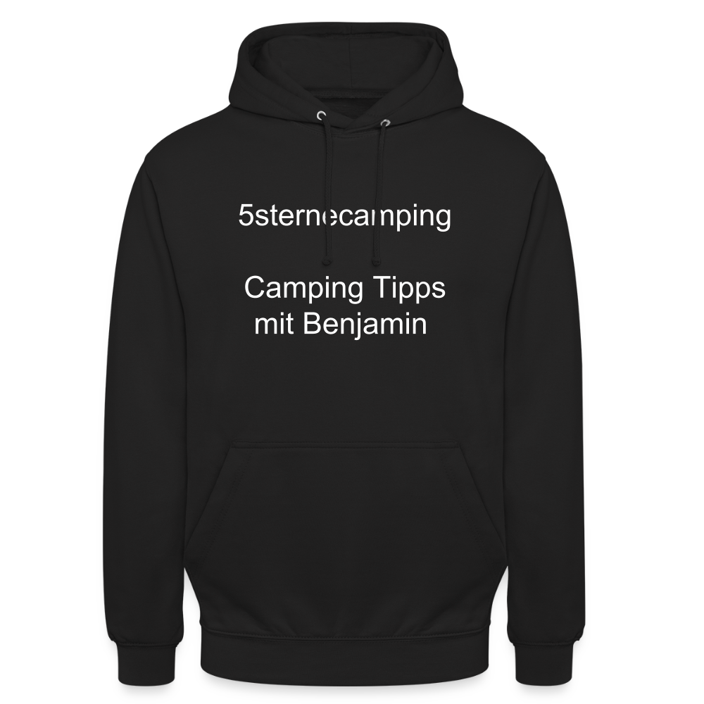 „5sternecamping“ Unisex Hoodie - Schwarz
