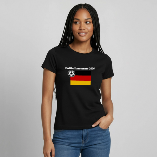 „Fußballmomente“ Frauen T-Shirt - Schwarz