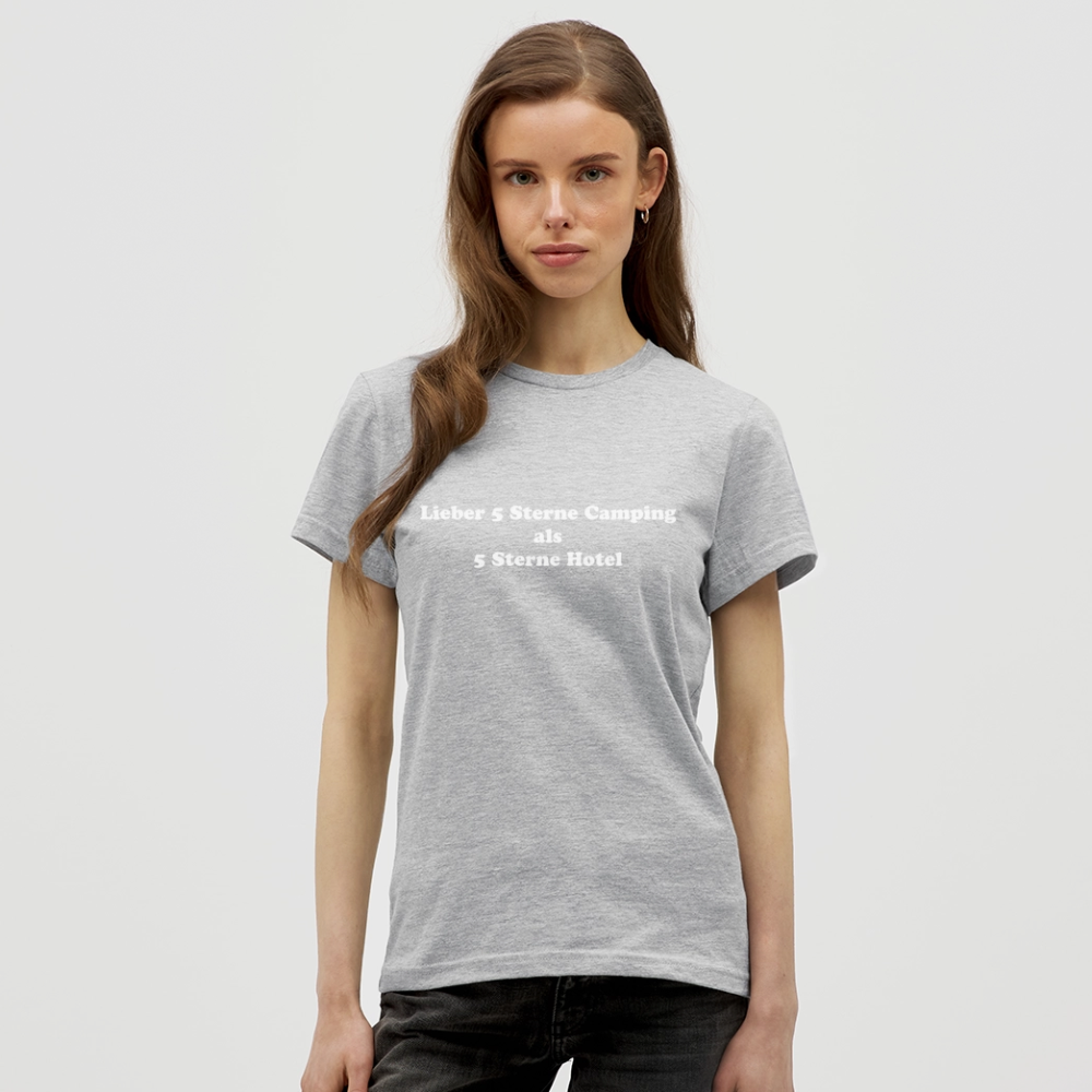 5 Sterne Camping Frauen T-Shirt - Grau meliert