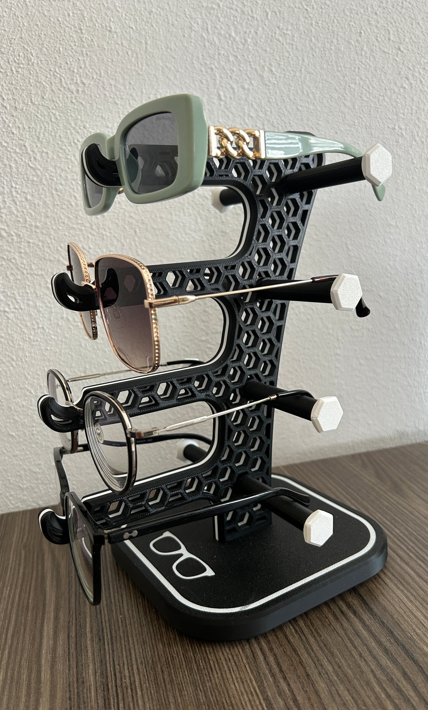 3D gedruckter Sonnenbrillenhalter für eine zwei oder vier Brillen